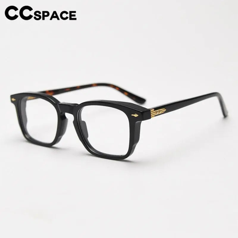 CCspace Unisex Full Rim Square Acetate Eyeglasses 56835 - Lightweight & Durable Frame for Men & Women - Perfect for Reading, Work, and Everyday Fashion