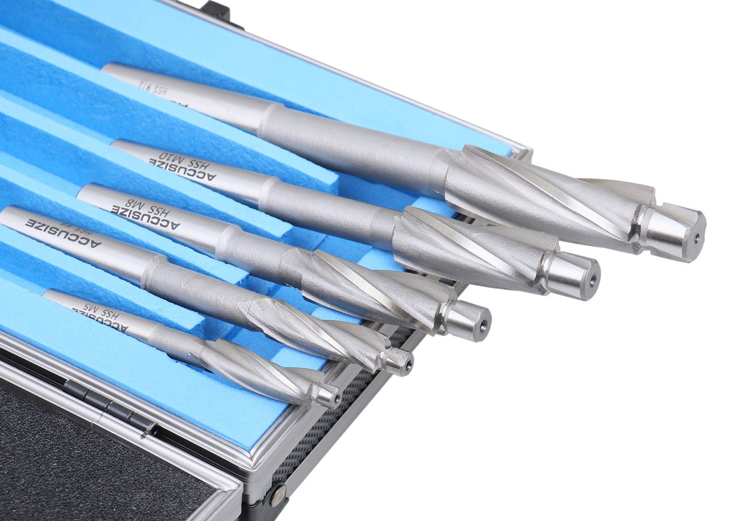 Accusize Premium Metric HSS Solid Cap Screw Counterbore Set - 3 Flute Straight Shank, 7 Piece (509S-007M) for Metalworking & Woodworking Projects