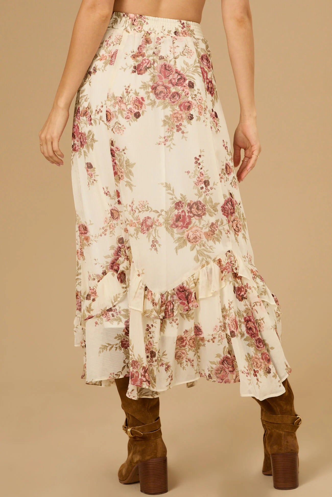 Isabella Floral Midi Skirt - Women's Summer A-Line Skirt with Pockets | Perfect for Beach, Vacation & Boho Outfits