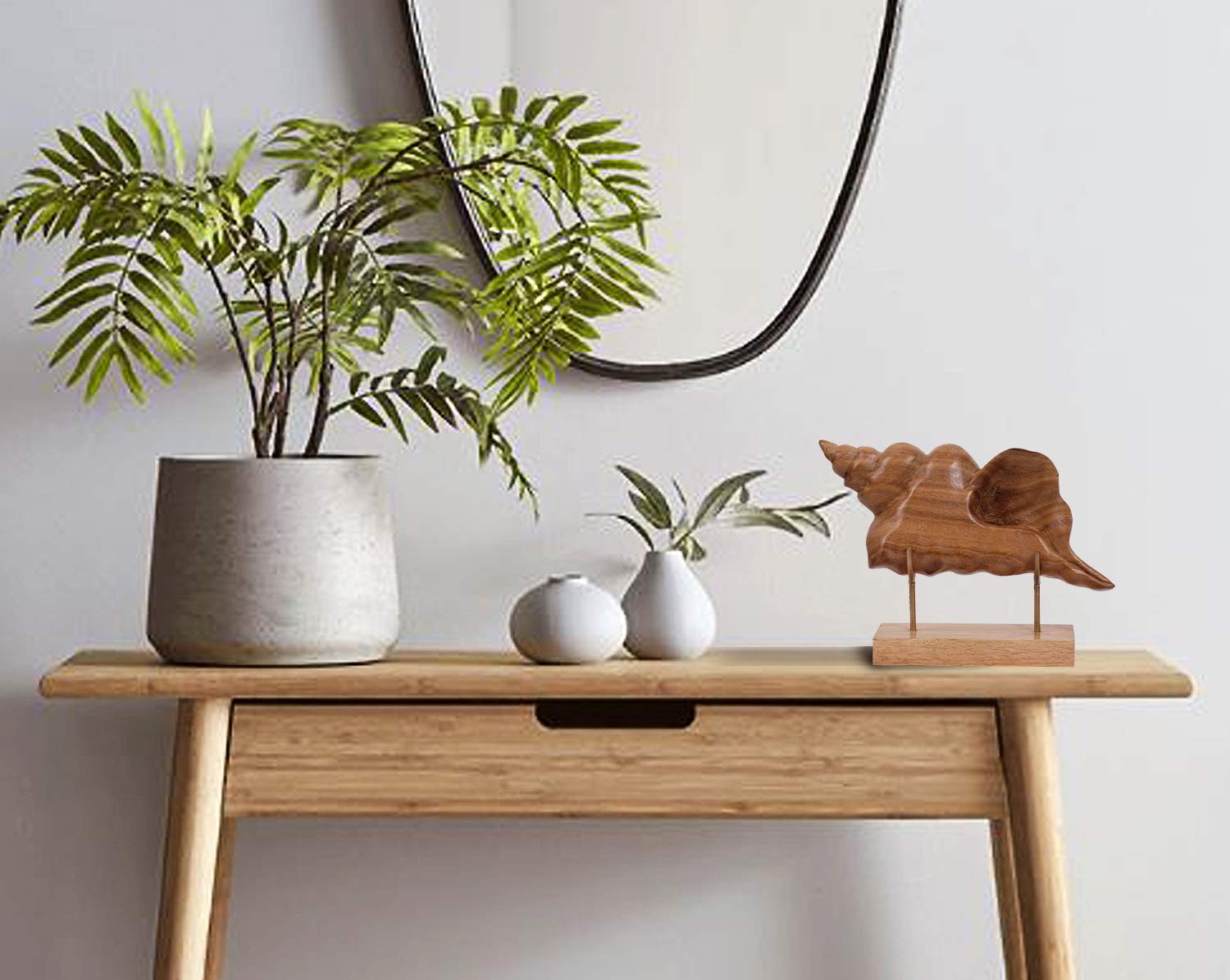 Decozen Wooden Shell Sculpture - Unique Mother's Day & Birthday Gift for Mom, Home & Office Decor - Perfect for Living Room, Shelf, Fireplace, Farmhouse, Tabletop, Boho & Mantel Decoration - Ideal for Mother's Day Celebrations & Home Styling