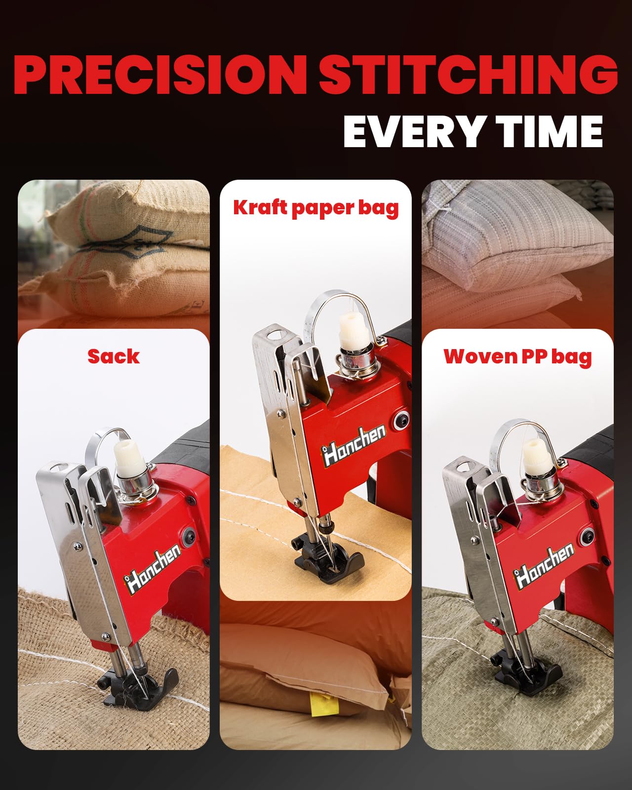 High Speed Industrial Bag Sewing Machine - Heavy Duty Bag Closer & Stitcher for Woven Kraft Paper, Sack, and Poly Bags | Perfect for Packaging, Agriculture, and Bulk Goods Sealing