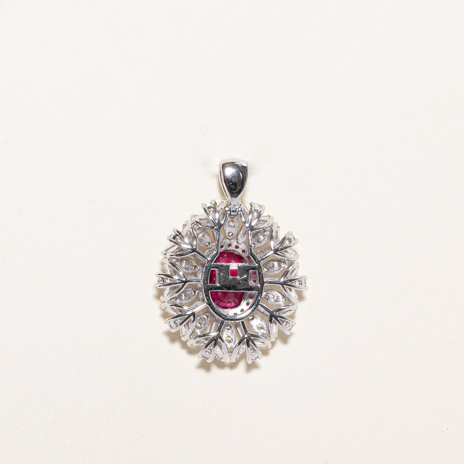 Natural GRS Certified Unheated Ruby and Diamond Cocktail Ring & Pendant Set - 2.16ct Ruby & 1.55ctw Diamonds - Size 6.5 - Elegant Jewelry for Evening Parties, Weddings & Special Occasions