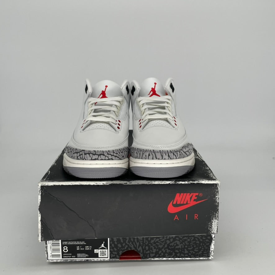 Original Air Jordan 3 White Cement Reimagined - Men's Size 8 / Women's Size 9.5 (DN3707-100) - Retro Basketball Sneakers for Streetwear & Casual Outfits