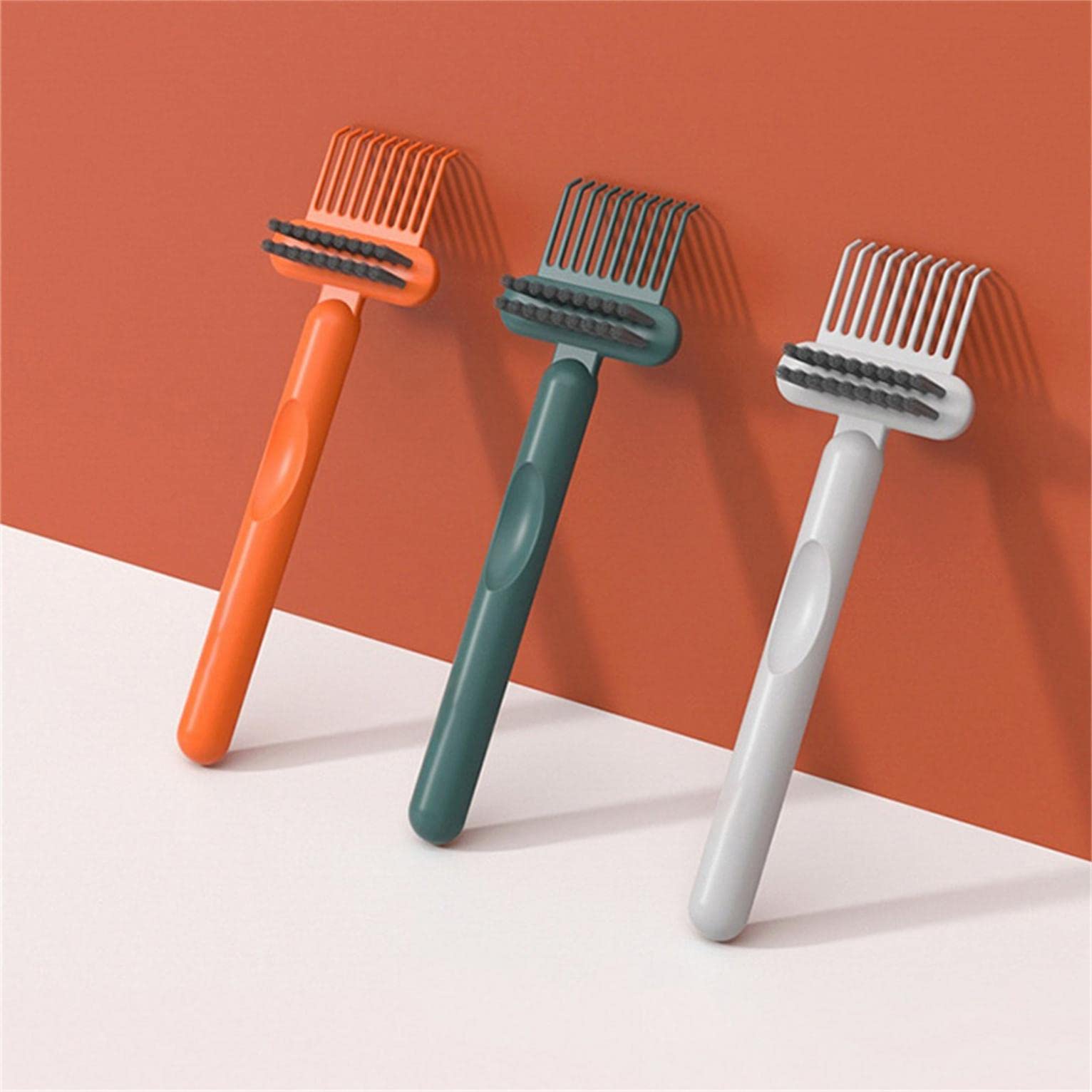Mini Comb Cleaning Brush - Hairbrush Cleaner Rake Tool for Removing Embedded Hair & Debris from Combs (Green) | Perfect for Salon, Bathroom & Home Hair Care Accessories