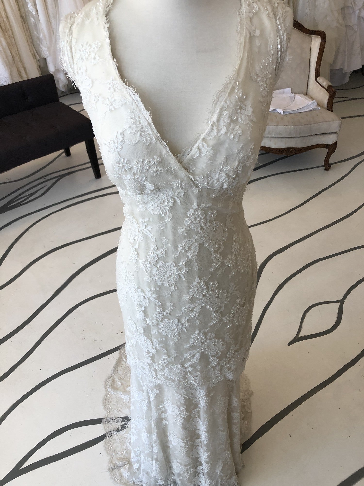 Nicole Miller NM9978 Elegant Lace Wedding Gown - White Bridal Dress for Church Ceremony & Beach Weddings