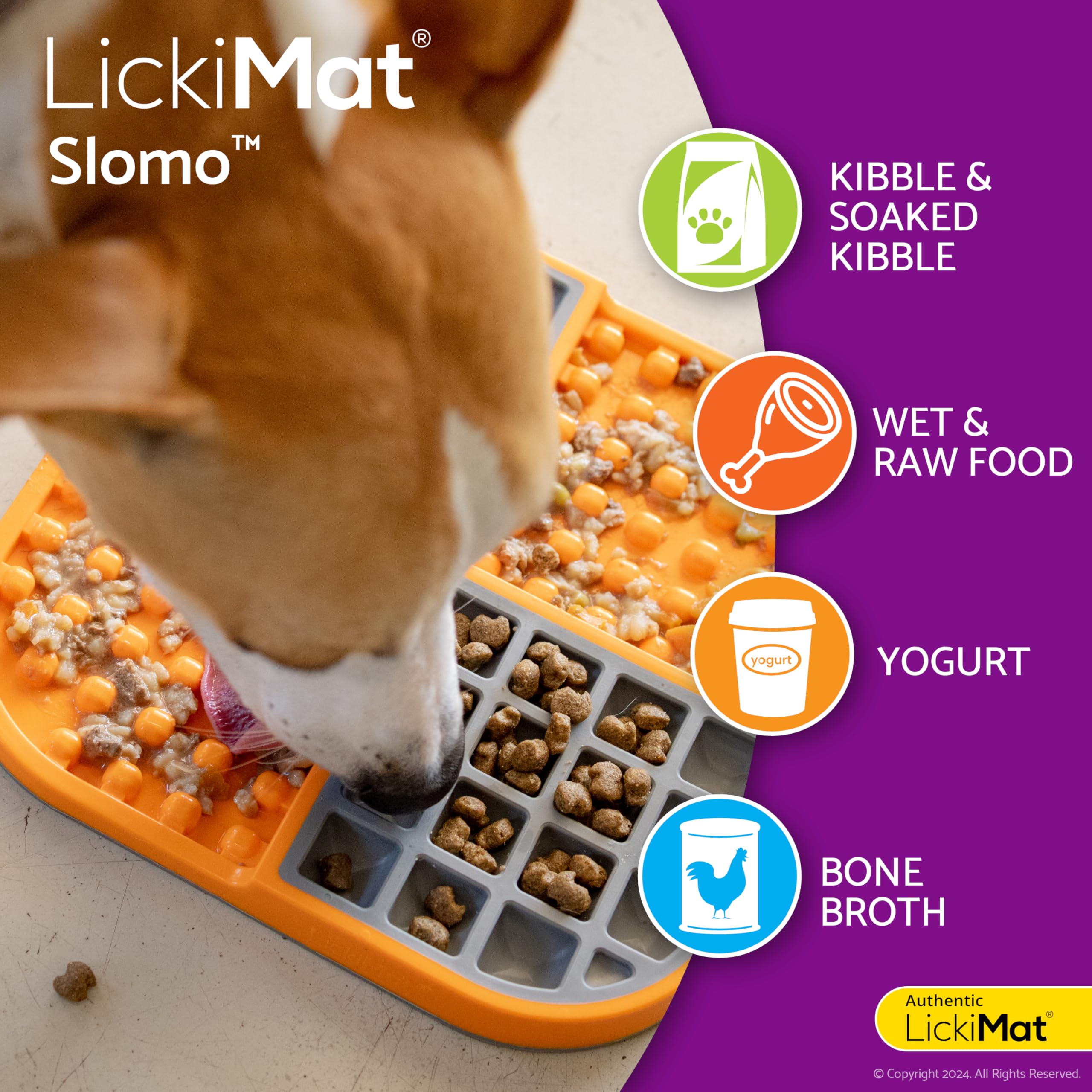 LickiMat Slomo - Slow Feeder Lick Mat for Dogs | Reduces Boredom & Anxiety | Perfect for Food, Treats, Yogurt, Peanut Butter | Fun Alternative to Slow Feed Dog Bowls | Green | Great for Mealtime, Training, and Grooming Sessions
