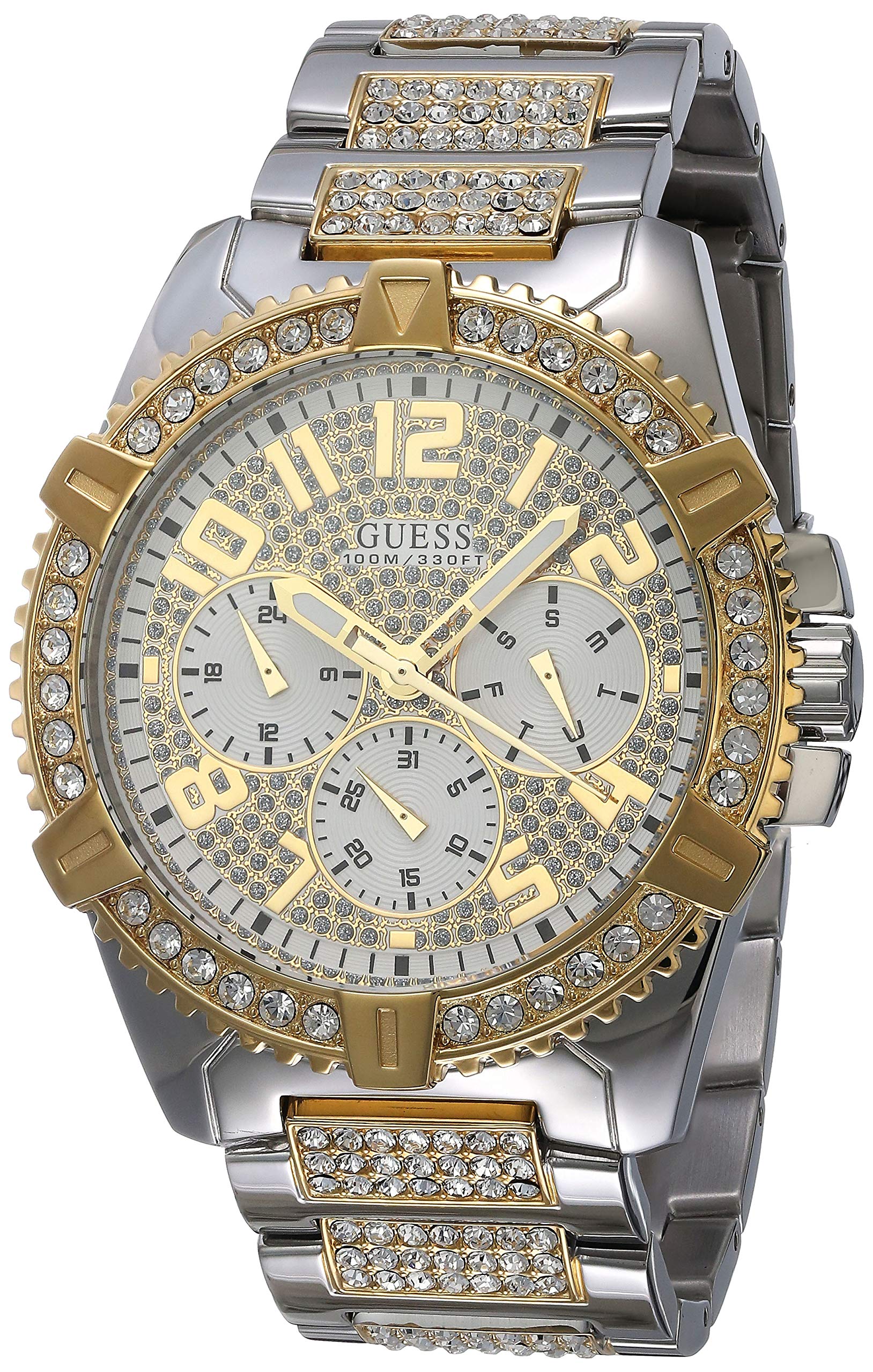GUESS 48MM Crystal Embellished Women's Watch - Luxury Fashion Timepiece for Everyday Wear & Special Occasions