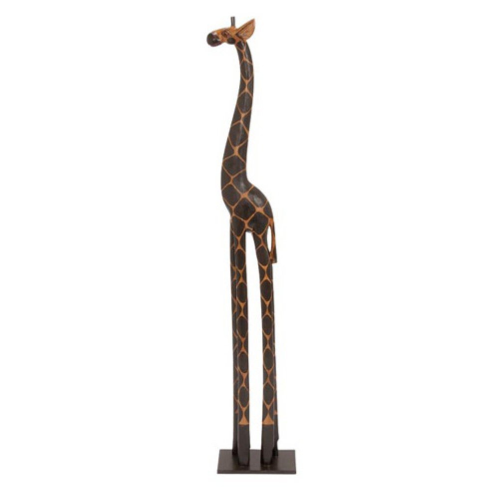 Deco 79 Tall Giraffe Statue - Dark Brown Animal Figurine for Home Decor, Living Room, Office & Garden Accent | Handcrafted Resin Sculpture for Safari Theme Decorations