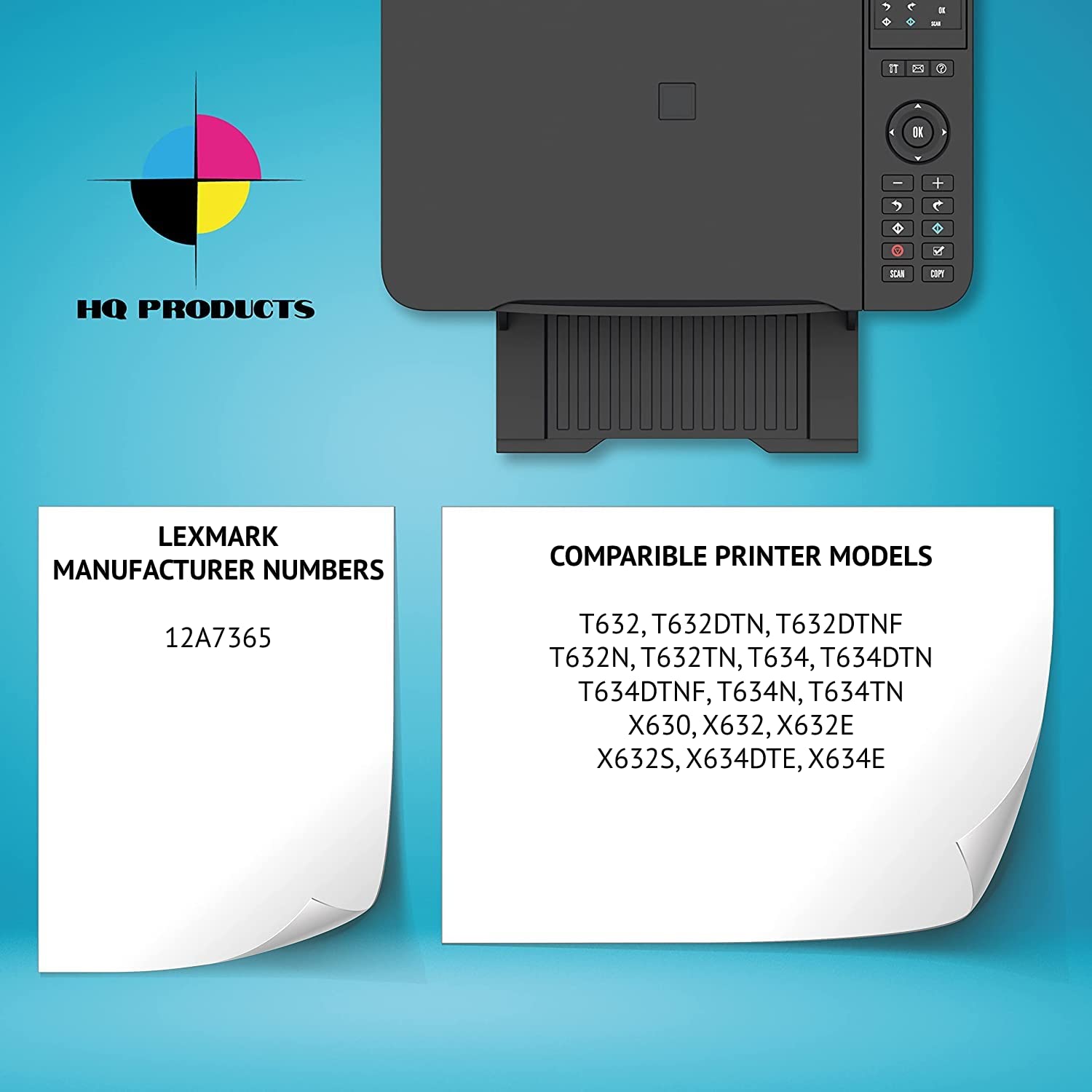 High-Quality Black Toner Cartridge Replacement for Lexmark 12A7365 - Compatible with T632, T632DTN, T632DTNF, T632N Printers | Perfect for Office & Home Printing Needs