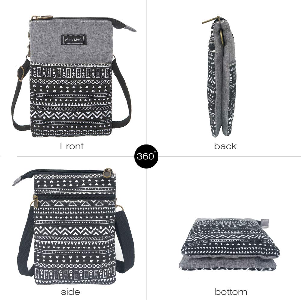 Stylish Canvas Crossbody Phone Purse for Women & Teens - Roomy Wallet Bag with Adjustable Shoulder Strap | Perfect for Travel, Shopping & Everyday Use