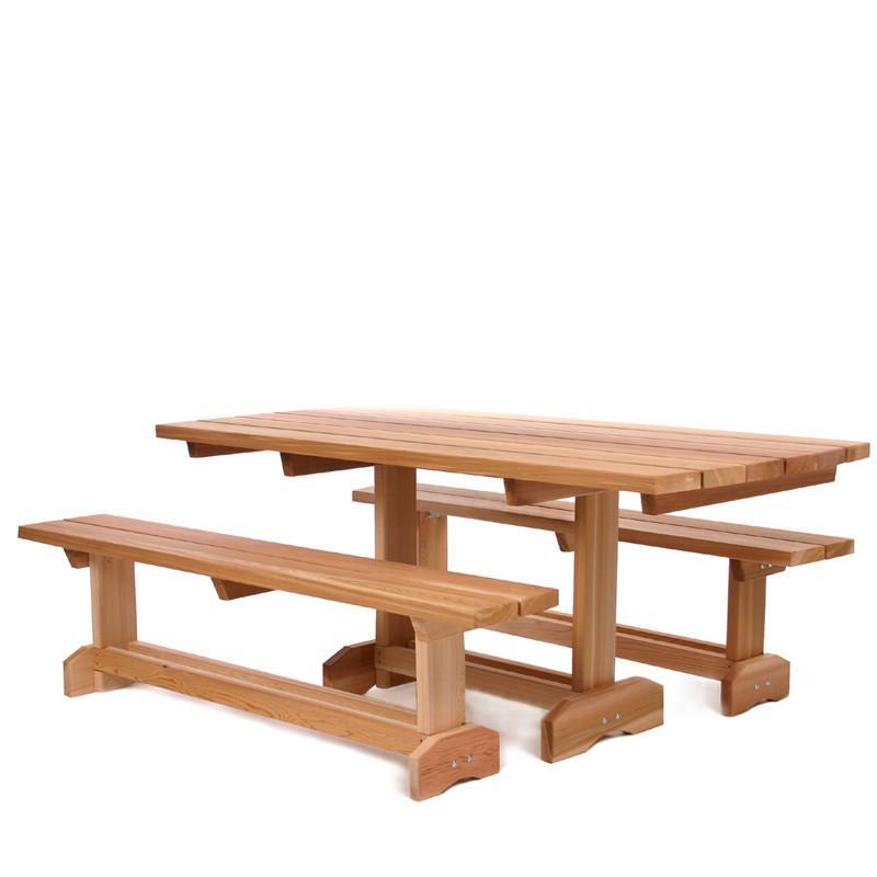 Premium Cedar Wood Market Table - Rustic Farmhouse Dining & Kitchen Furniture for Home & Outdoor Use
