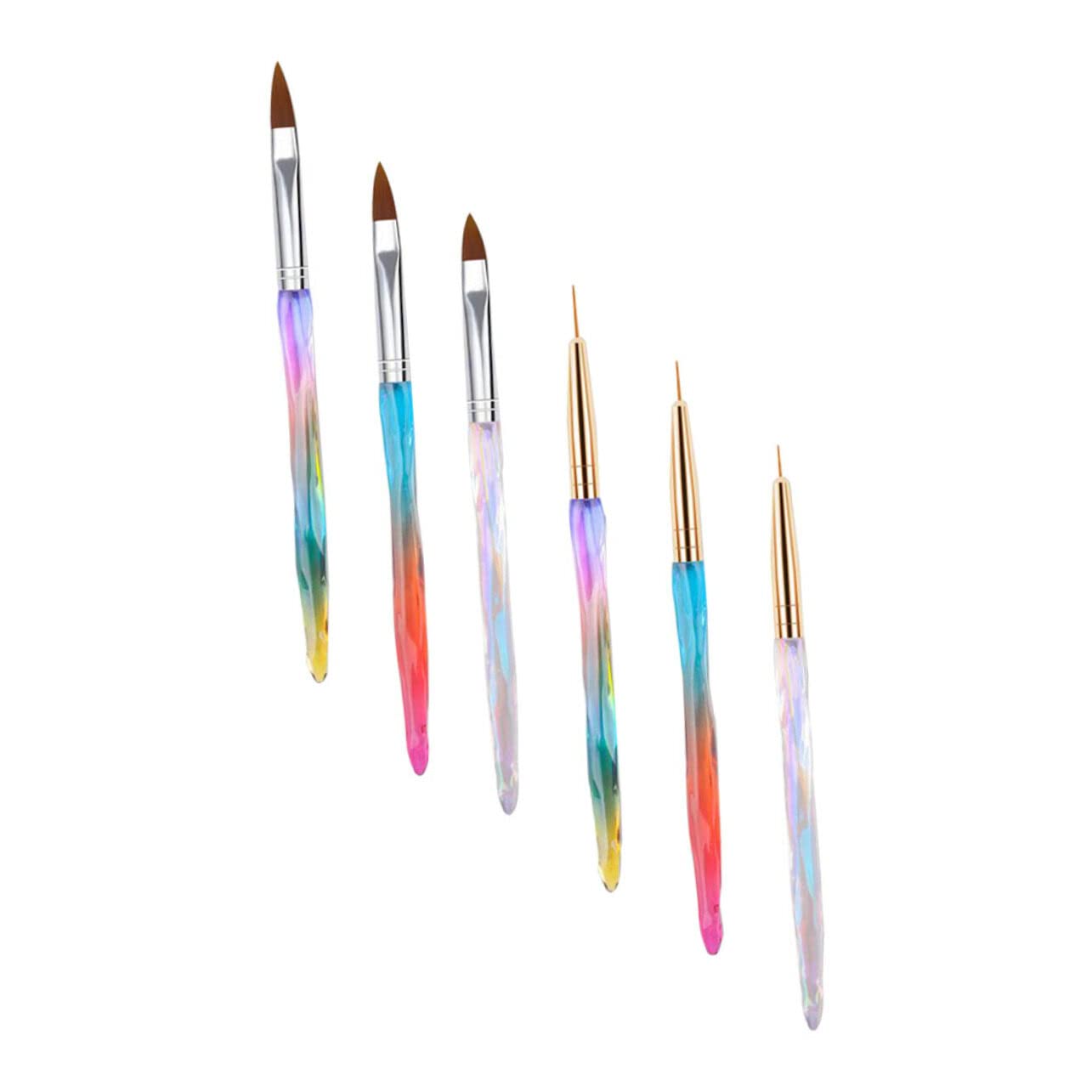 FRCOLOR 6pcs Nail Art Pen Set - Professional 3D Drawing Pens & Manicure Brushes for Acrylic Nails, DIY Nail Design Tools | Perfect for Home Salon, Nail Art Beginners & Professional Manicurists