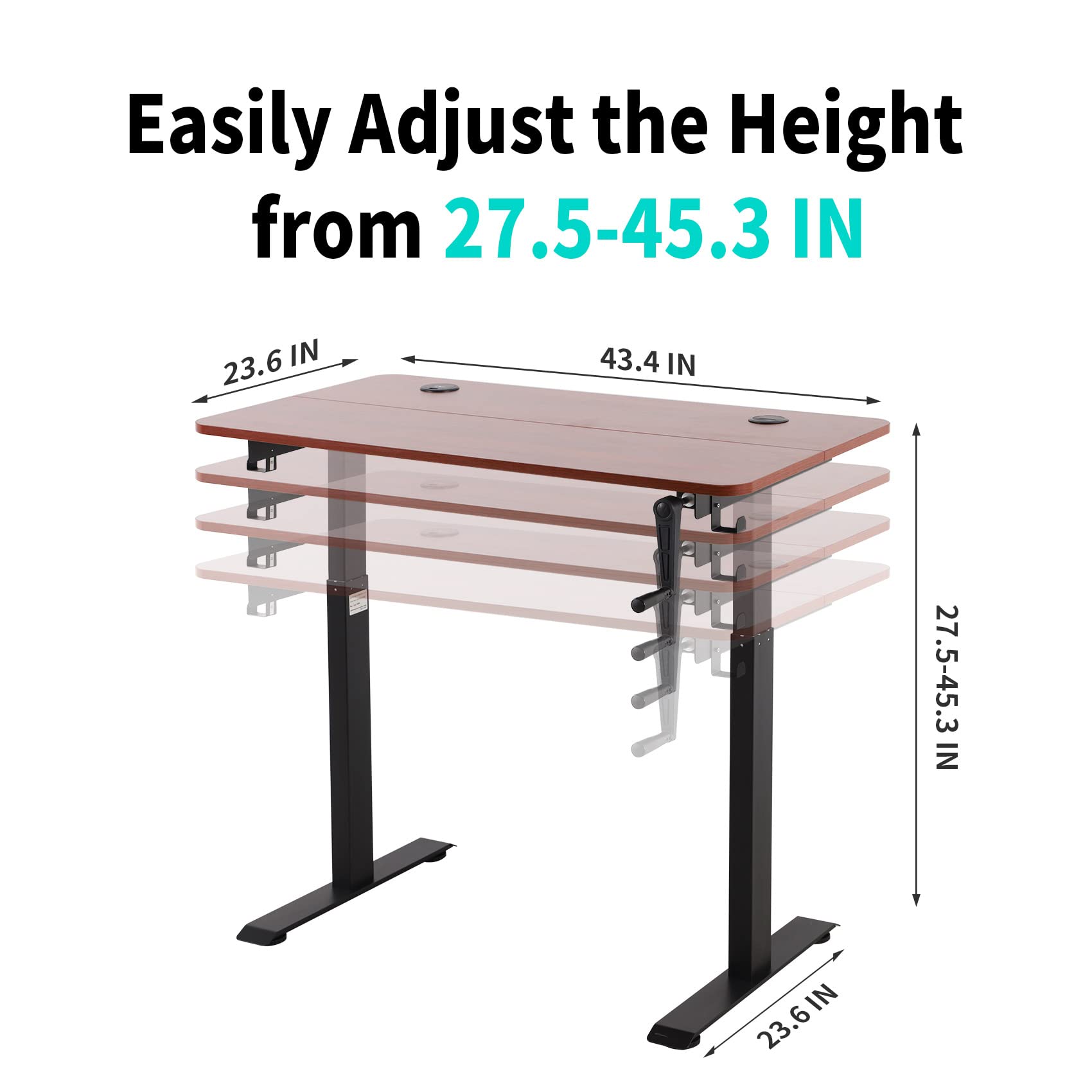 UNICOO Adjustable Height Standing Desk with USB & Wireless Charger - Ergonomic Home Office & Gaming Computer Table (Walnut, M2) - Perfect for Work from Home, Gaming, and Study Spaces