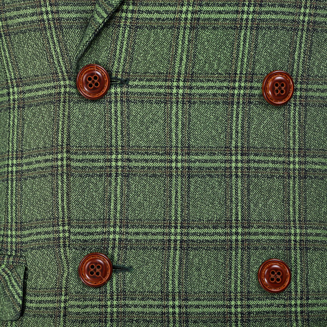 Green Glen Plaid Groom Tuxedos - Premium Tweed Groomsman Suit Double Breasted Wedding Suit Set (2-Piece) - Perfect for Formal Weddings, Prom & Special Occasions
