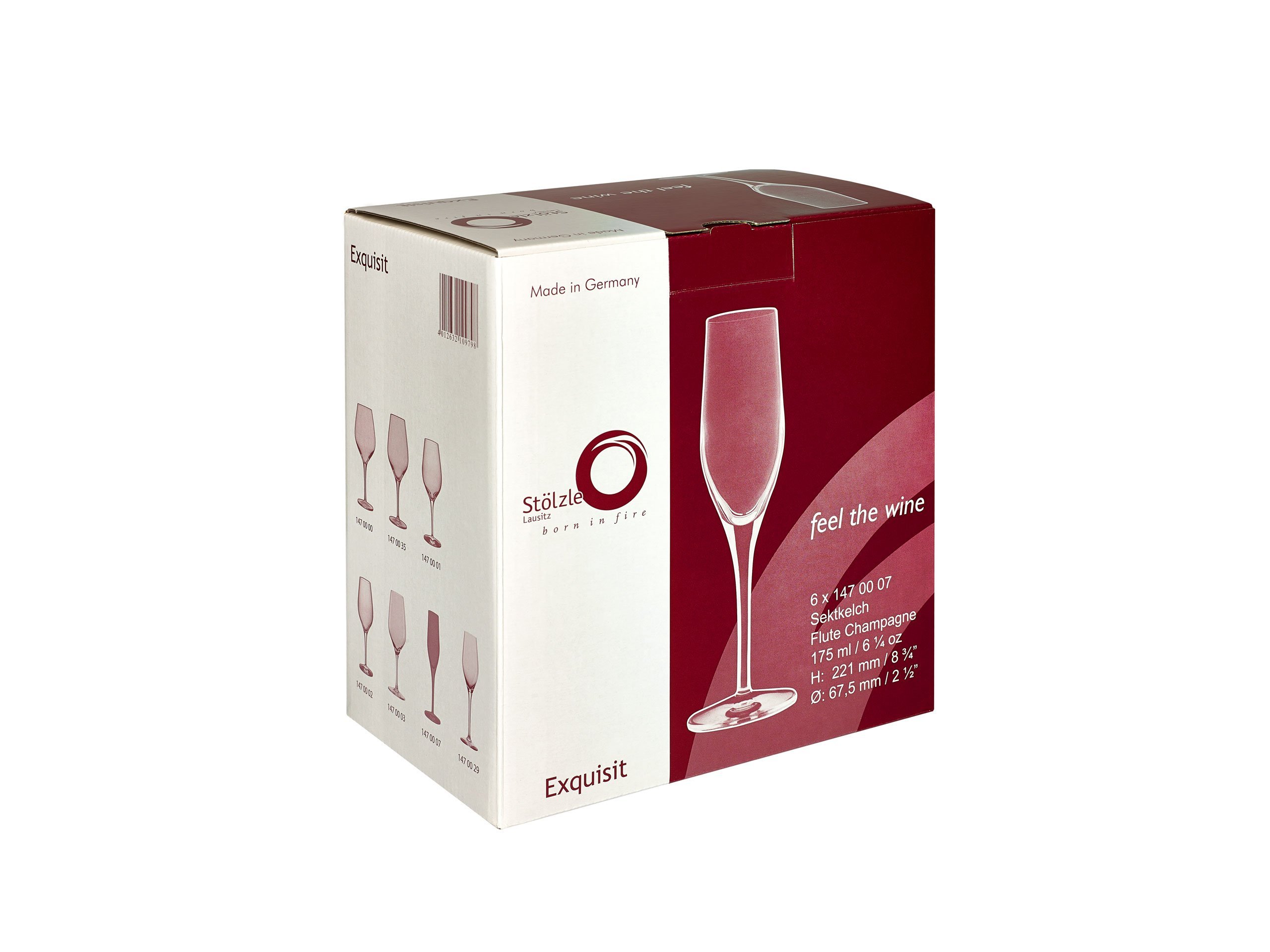 Stolzle Exquisite Flute Champagne Glasses - Set of 6 Crystal Clear Elegant Stemware for Wedding, Anniversary & Romantic Dinner Party Celebrations