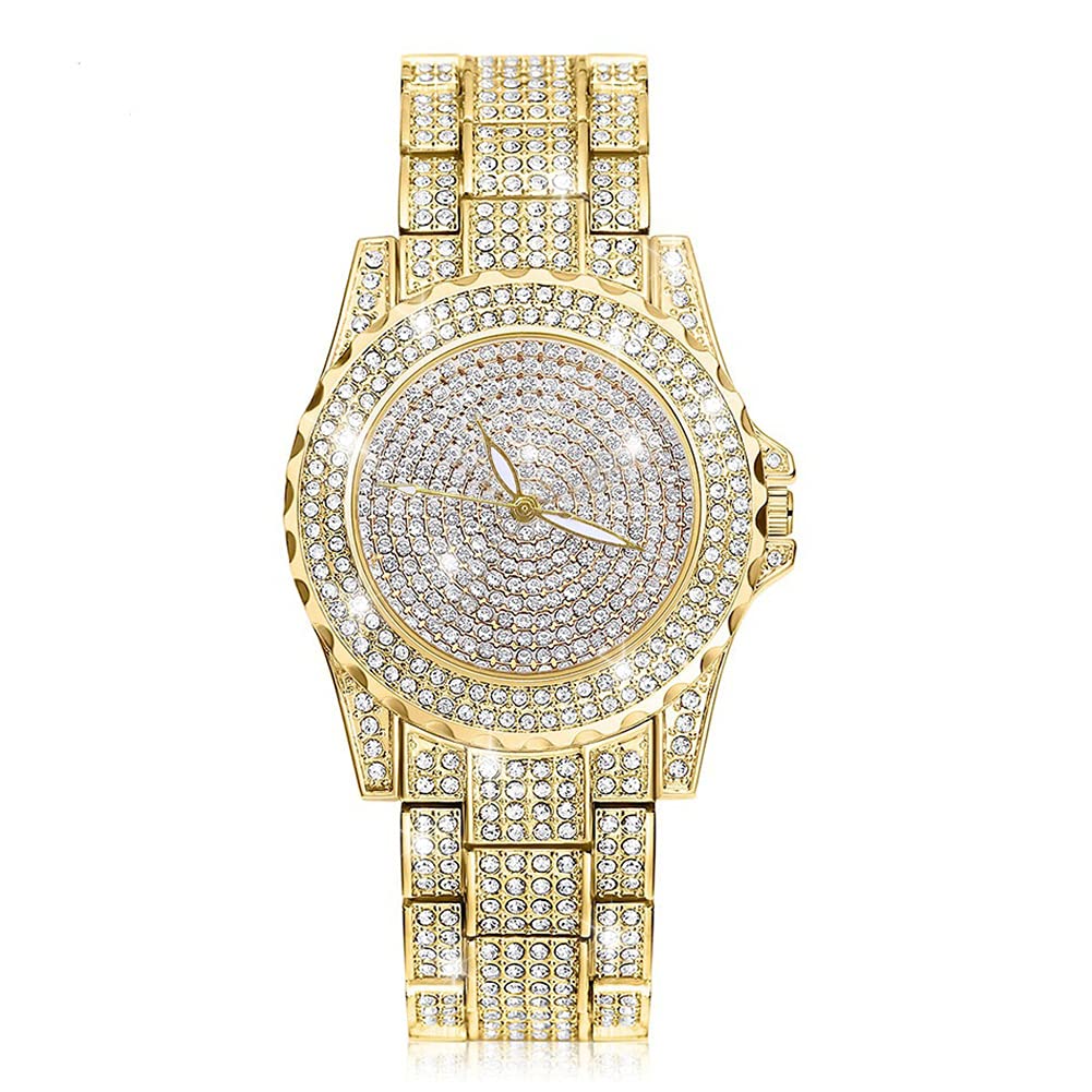 Luxury Iced Out Watch for Women - Silver Diamond Crystal Bling Wristwatch with Rhinestones | Elegant Ladies Fashion Accessory | Perfect Birthday Gift for Her | Ideal for Parties, Weddings & Special Occasions