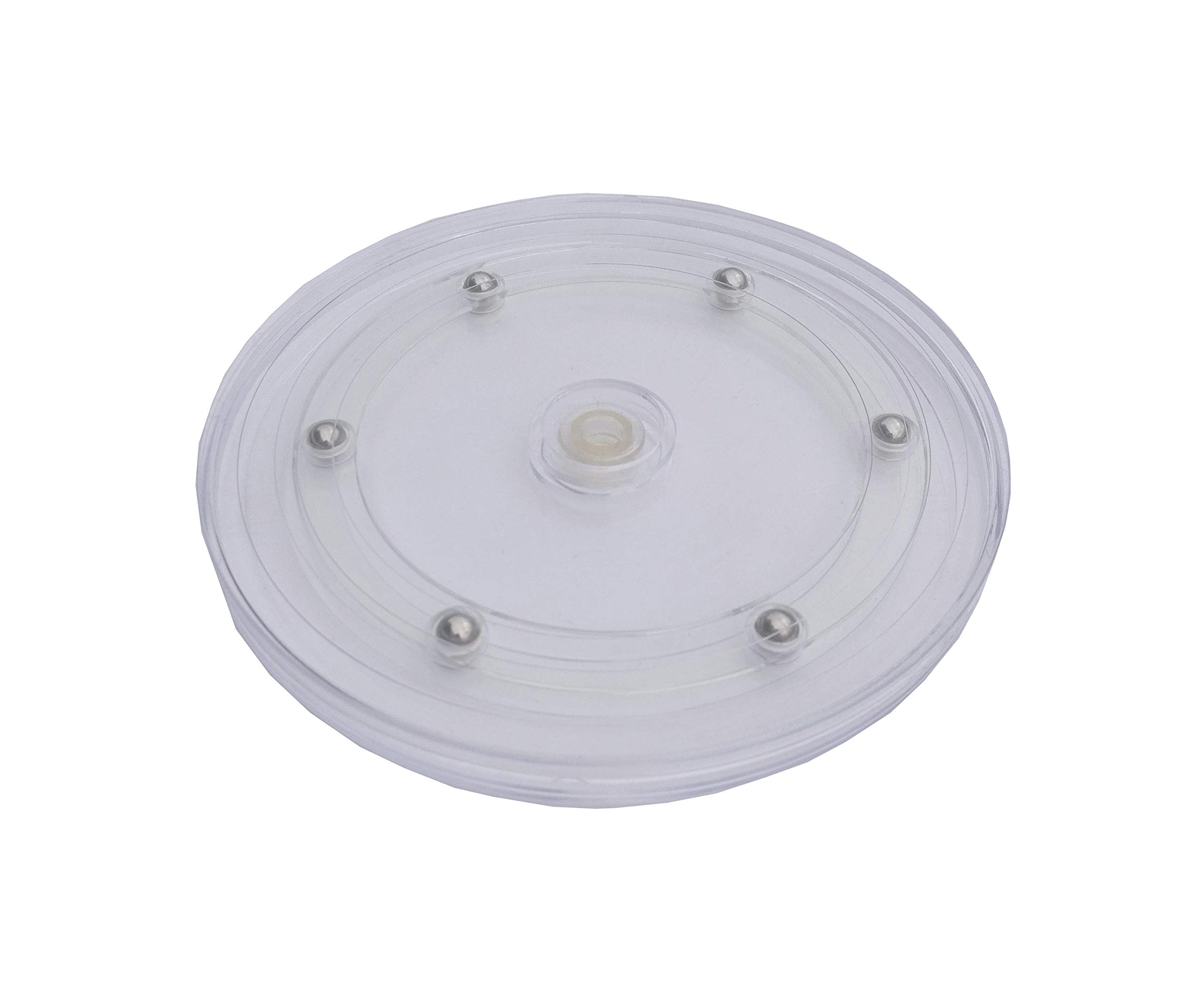 FixtureDisplays® 6 Inch Clear Plastic Spinner - Lazy Susan Turntable Organizer for Spices, Kitchen, Pantry | Perfect for Cake Decorating, Tabletop Display & Cabinet Storage