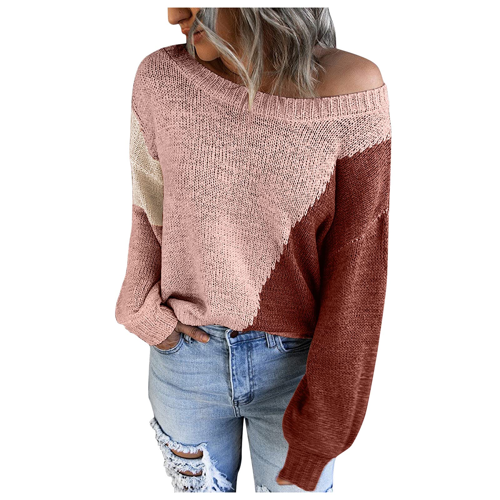 Women's Long Cardigan Sweater - Casual Patchwork Knit O-Neck Long Sleeve Top for Fall & Winter | Perfect for Office, Travel & Coffee Dates