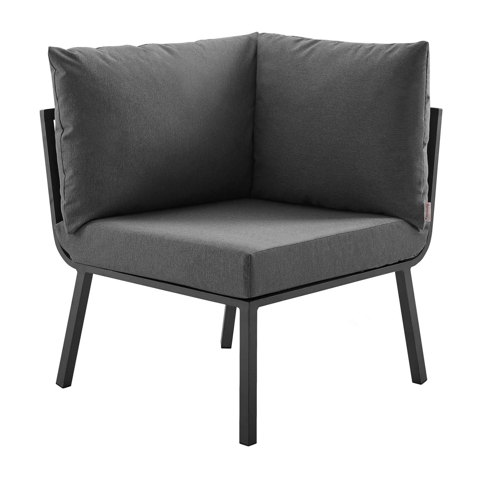 Modway Riverside 2-Piece Outdoor Patio Furniture Set - Gray Charcoal Wicker Chairs for Backyard, Poolside & Garden Relaxation