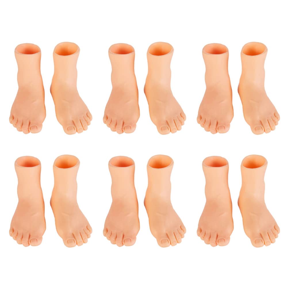 Toyvian 6 Pairs Finger Puppet Feet Set - Mini Left & Right Plastic Feet for Puppet Shows, Halloween Hand Props & Baby Toddler Toys | Perfect for Storytelling, Classroom Activities & Holiday Costume Accessories