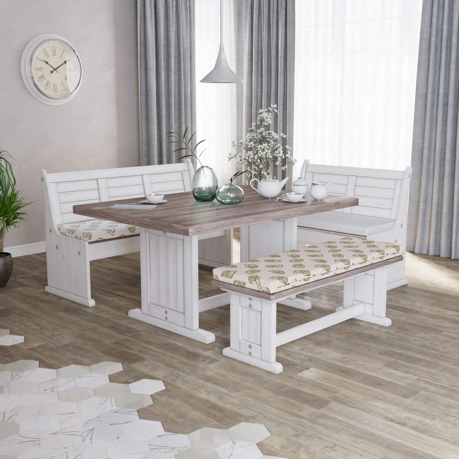 Ambesonne 2-Piece Waffle Bench Cushion Set - 45