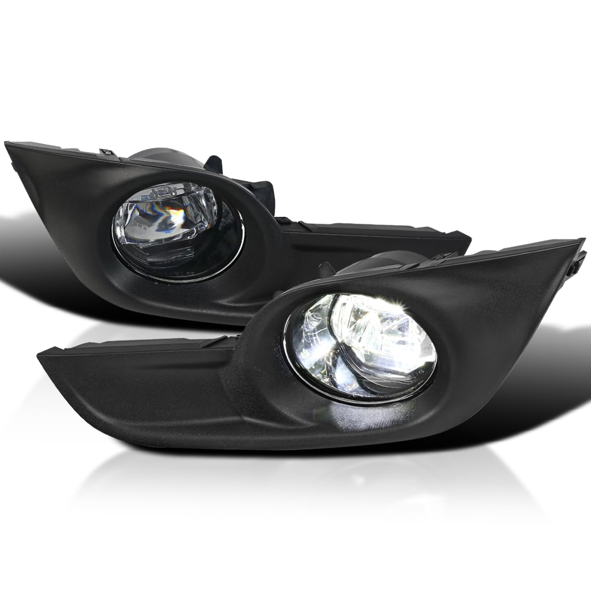 Spec-D Tuning Black Housing Clear Lens LED Fog Lights with Built-In LED Bulbs & Switch - Compatible with 2013-2015 Nissan Altima (Left & Right Pair) - Upgrade Night Visibility for Safer Driving