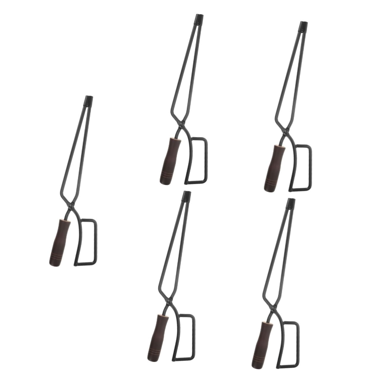 SUPVOX 5-Piece Outdoor Fireplace Tool Set - Heavy Duty Charcoal Clamp, Log Grabber & Fire Pit Tongs for Camping, BBQ & Fireplace Accessories - Perfect for Backyard, Patio & Outdoor Cooking