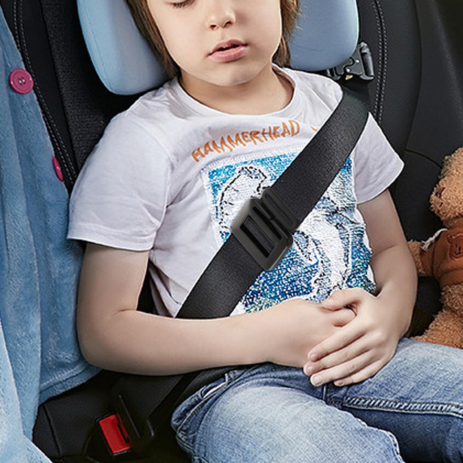 Universal Car Seat Belt Adjuster Clip - Seatbelt Tensioner for Travel, Camper, Truck & RV - Comfortable Safety Strap Adjuster for Co-Pilot - Perfect for Long Road Trips, Family Vacations & Daily Commutes