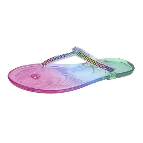 Lovevop Women's Rhinestone Flip Flops - Crystal Embellished Summer Beach Sandals & Casual Slides for Ladies | Plus Size Comfortable Thong Slippers | Perfect for Pool Parties, Vacations & Back to School Outfits