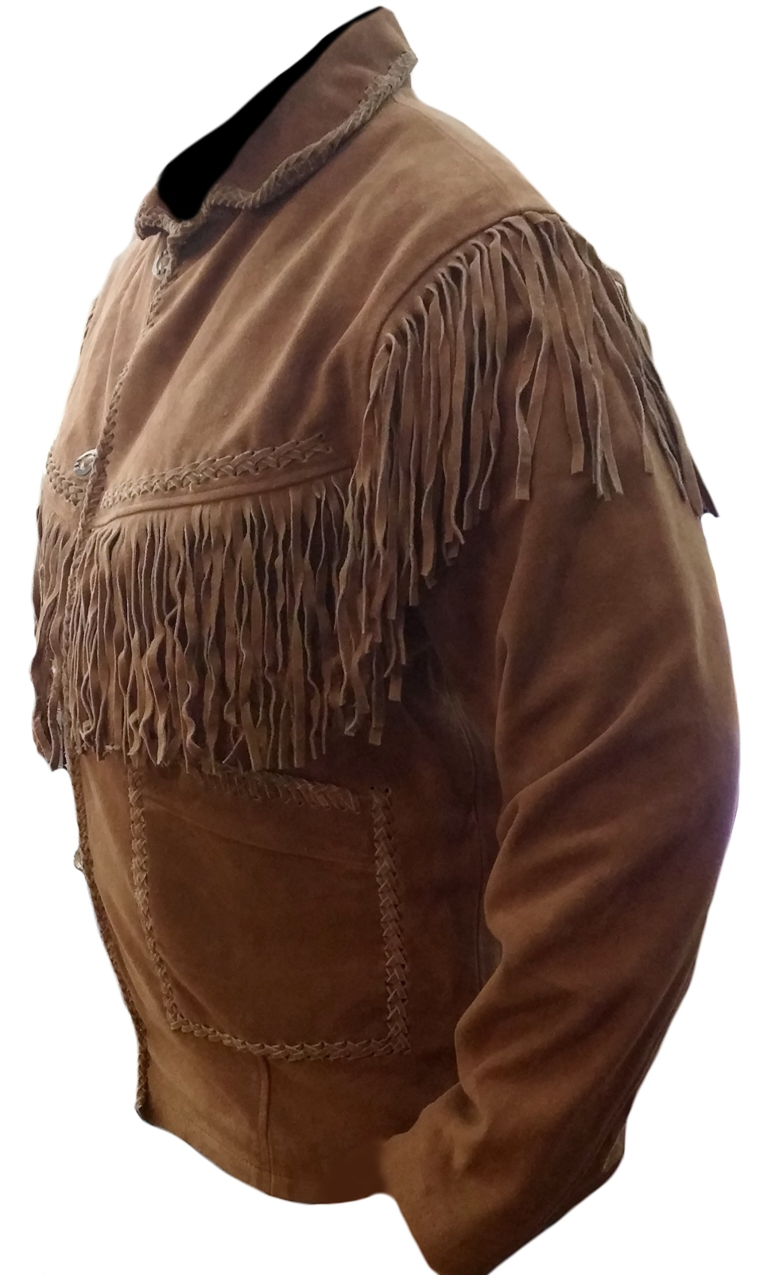 Men's Western Fringed Cowboy Suede Leather Jacket - Vintage Biker Style Outerwear for Rodeo, Country Music Festivals & Casual Wear