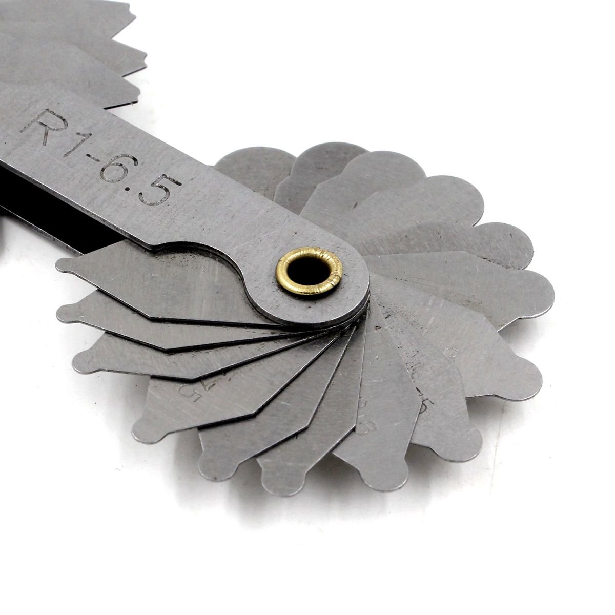 34-Piece Concave/Convex Arc Gage Fillet Set - R1 to 6.5mm Metric Measuring Tool - Portable Radius Gauge for Metalworking, Woodworking & DIY Projects