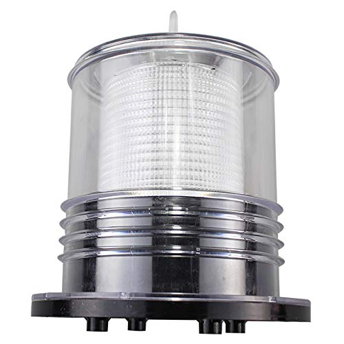 Waterproof Solar Dock Light - 360° LED Warning Light with Constant/Flashing Modes - Cool White Solar Powered Marine Lighting for Boat Docks, Piers & Waterfront Safety