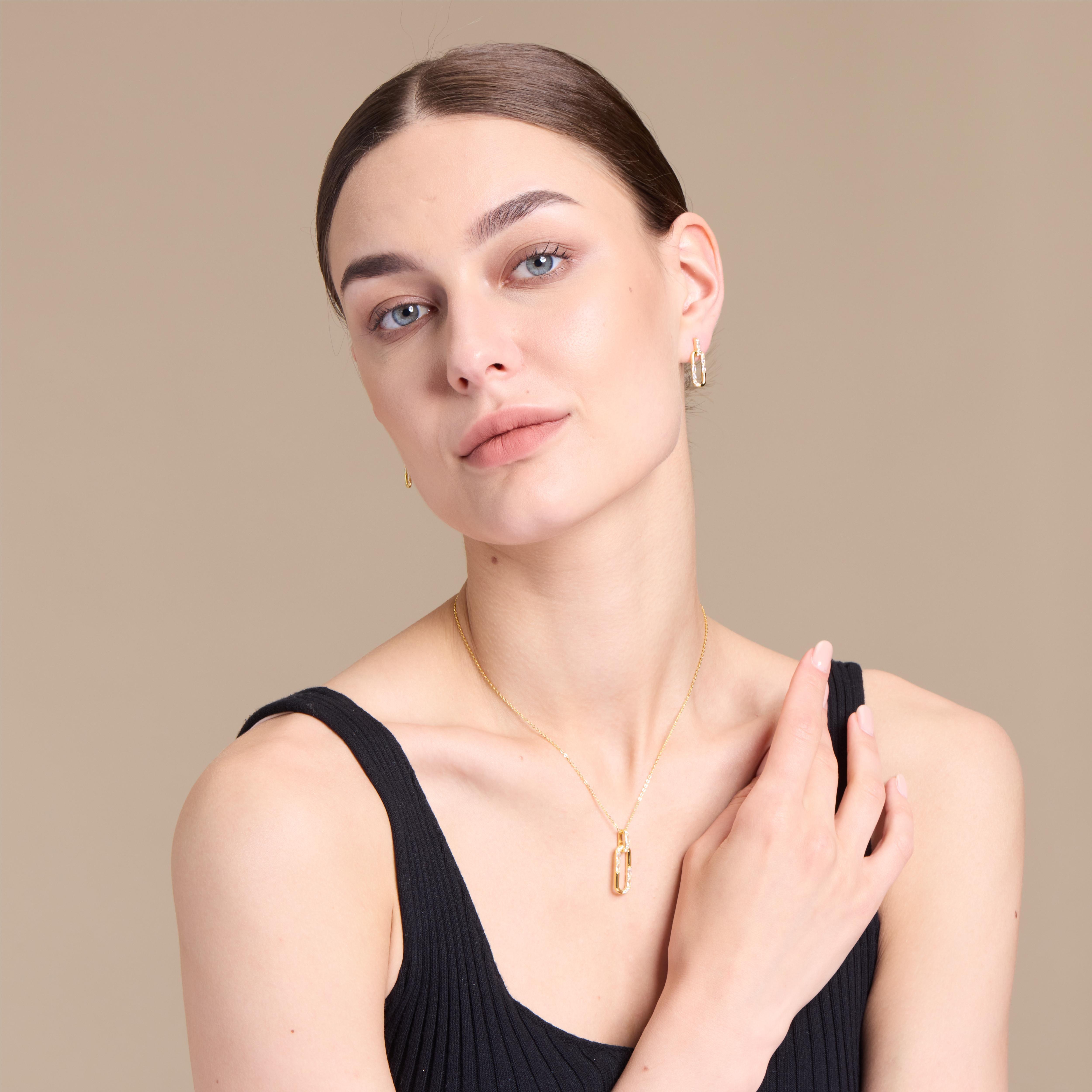 Golden Pin Pendant Necklace - Elegant 14K Gold Plated Jewelry for Women | Perfect for Parties, Weddings & Everyday Wear