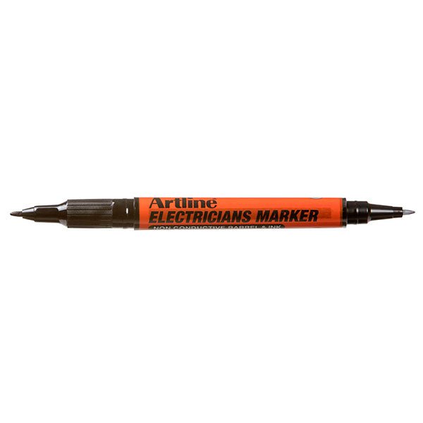 Artline Electricians Permanent Marker Bullet Tip Black - 12 Pack for Electrical Wiring, Labeling & Industrial Marking
