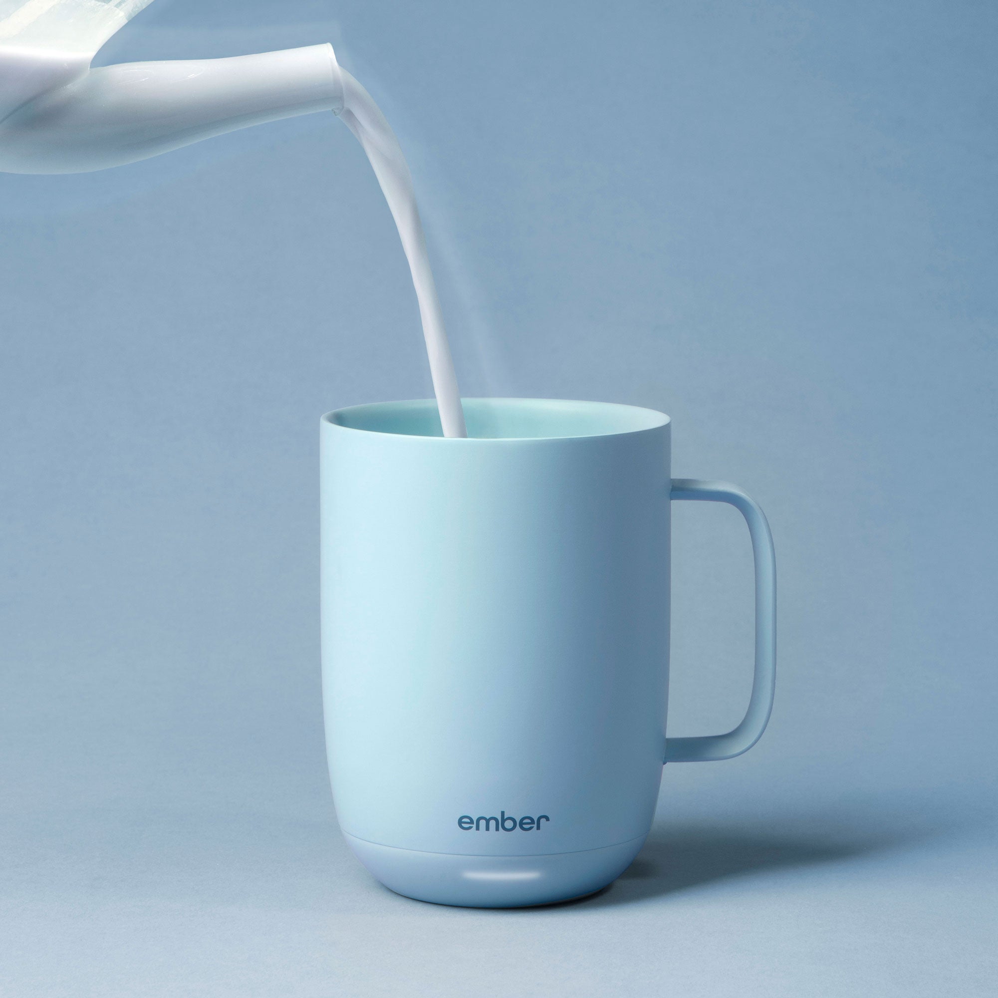 Ember Mug 2 Smart Temperature Control Coffee Mug - 14oz Stainless Steel Travel Tumbler with App (Powder Blue) - Perfect for Office, Home & Commuting