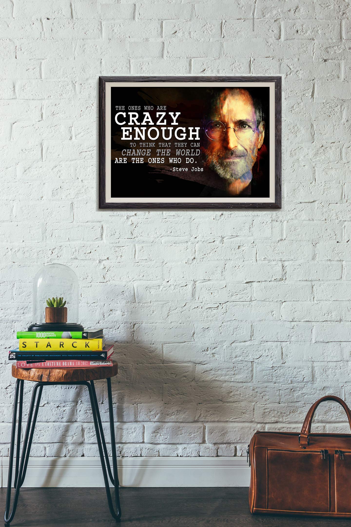 Steve Jobs Growth Mindset Motivational Classroom Poster - Inspirational Apple Computer 'Think Different' Quote for Teachers & Students - Perfect for Classrooms, Offices & Study Spaces
