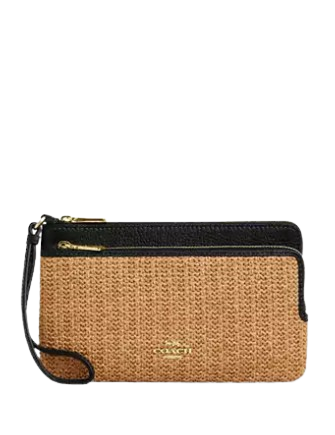 Coach Double Zip Wallet for Women | Genuine Leather Crossbody Wallet with RFID Protection | Perfect for Travel, Shopping & Everyday Use