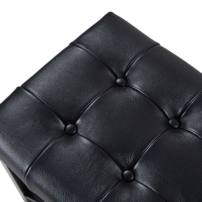 Arnold Versatile Elegance: Genuine Leather Bench with Button Tufted Design - Perfect for Living Room, Bedroom & Entryway Decor