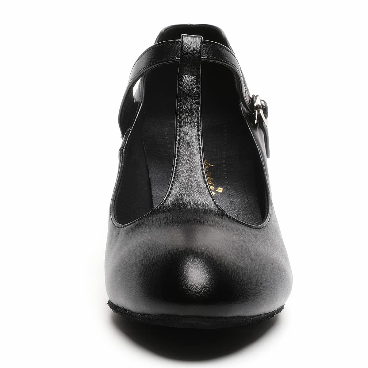 Women's T-Strap Character Dance Shoes - Leather Salsa Heels for Ladies | Professional Ballroom, Swing & Latin Dance Performance