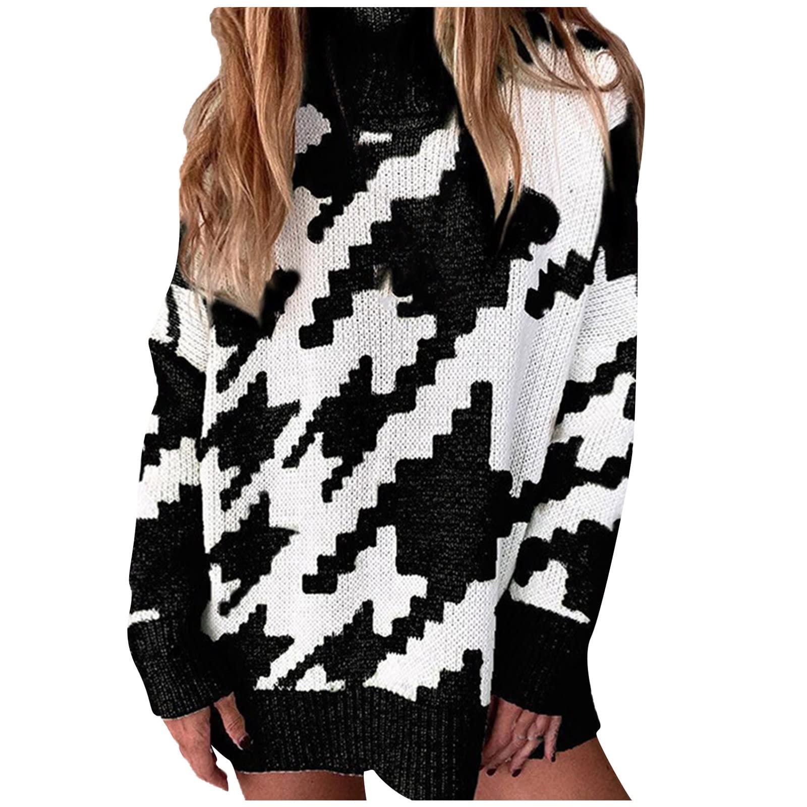 Women's Casual Turtleneck Long Sleeve Sweater - Loose Fit Pullover Top for Fall & Winter | Cozy Knit Outerwear for Office, Dating & Weekend Outfits