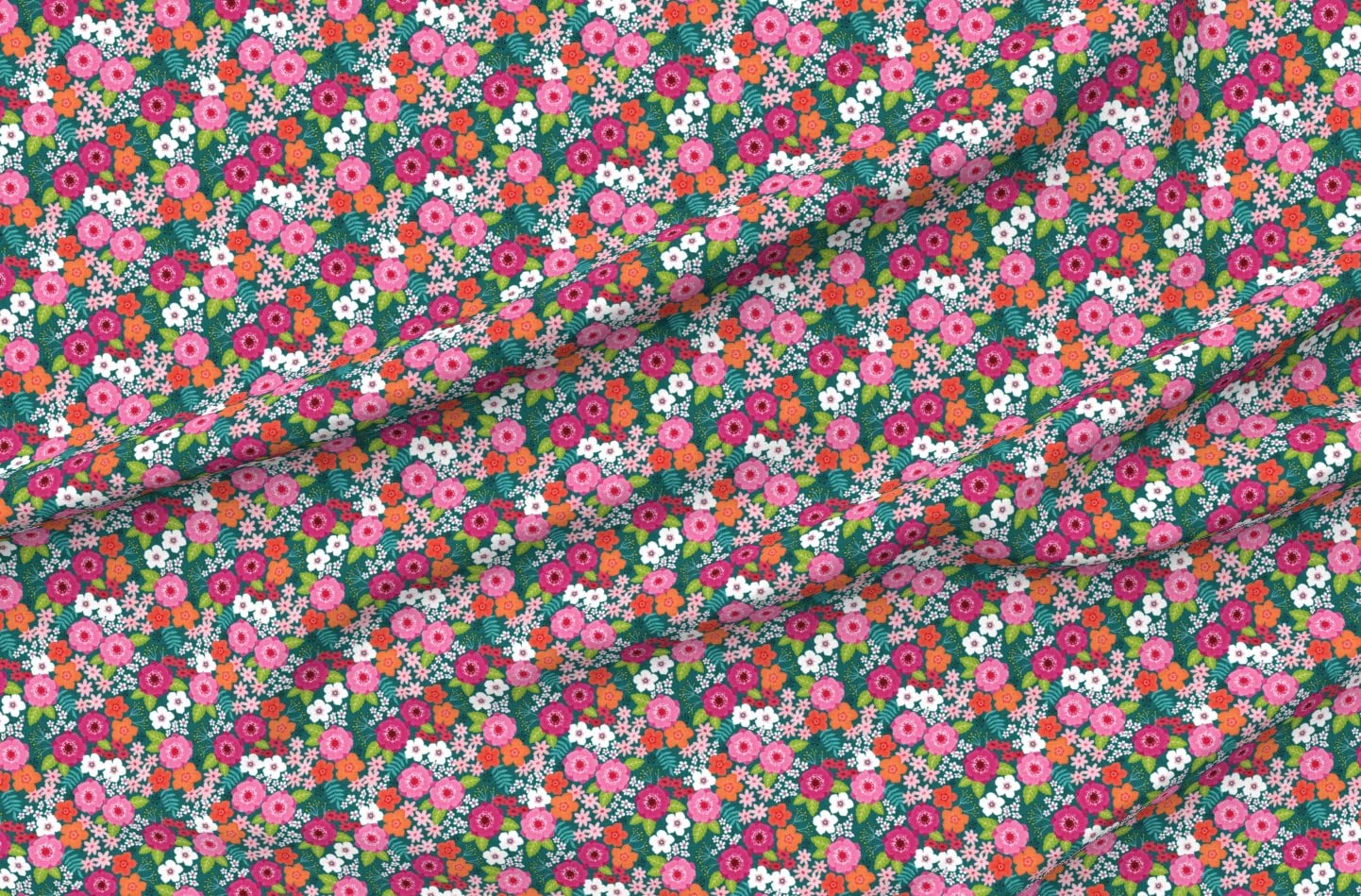 Premium Ditsy Floral Printed Cotton Fabric by Spoonflower - Perfect for Quilting, Sewing, Apparel & Home Decor Projects | Soft Petal Signature Cotton Sold by The Yard | Ideal for DIY Crafts, Baby Clothes & Patchwork Quilts