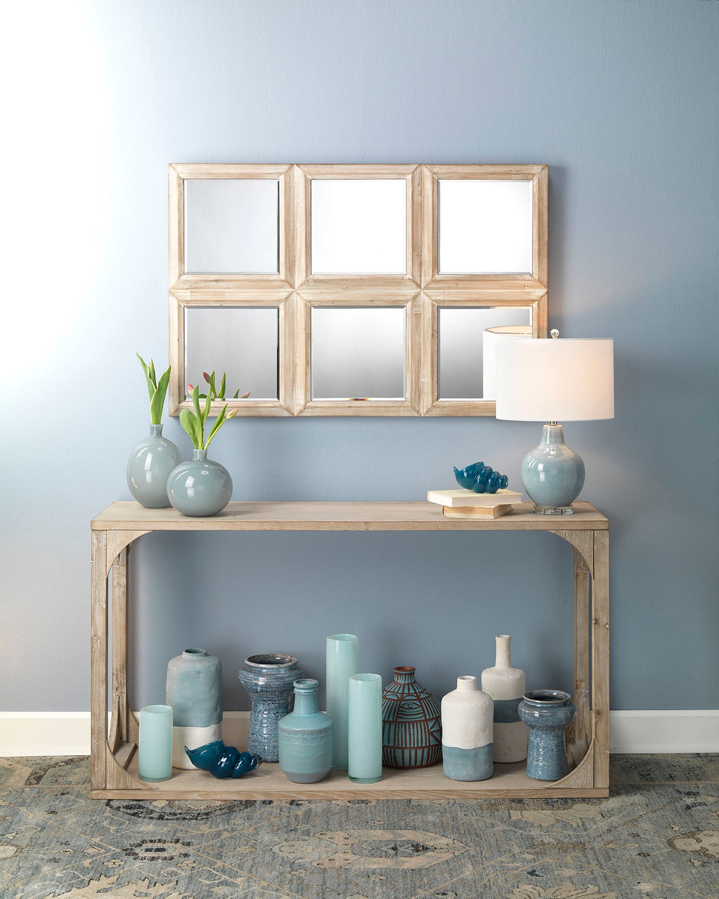 Everett Openwork Console Table - Modern Entryway Sofa Table with Metal Frame & Wood Top - Perfect for Hallway, Living Room & Home Decor