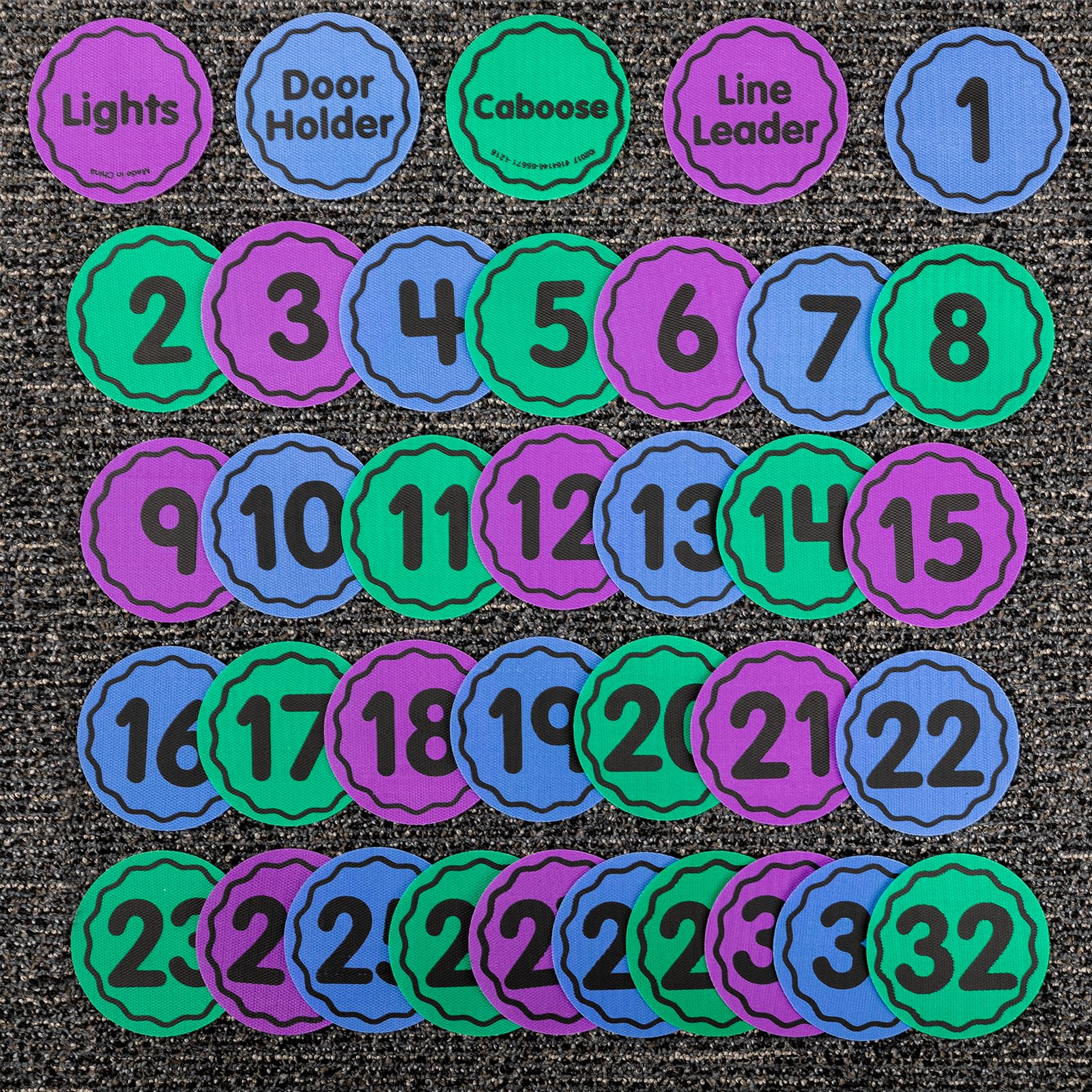 Really Good Stuff Carpet Mark-Its - 36 Pack Classroom Carpet Markers with Numbers, 4