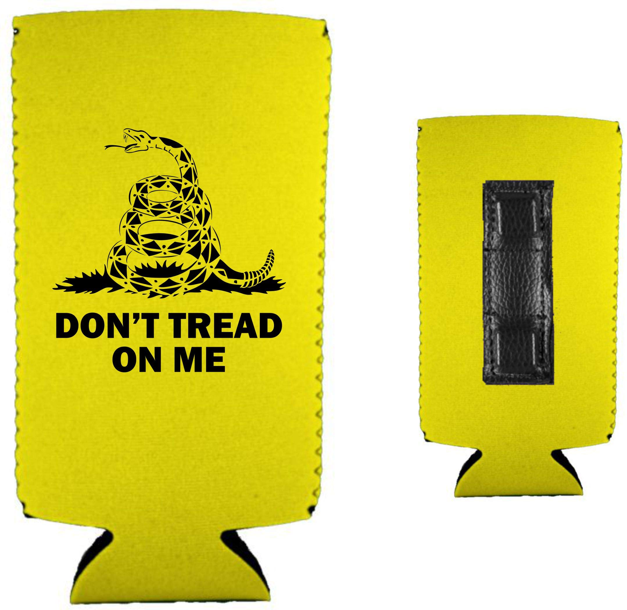Gadsden Flag Magnetic Slim Can Cooler - Insulated Beer & Soda Can Holder for Camping, Tailgating, and Outdoor Activities