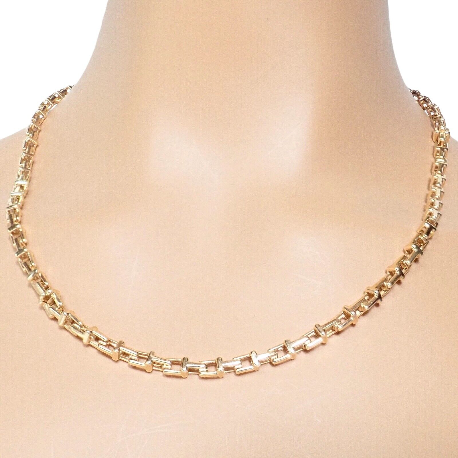 Authentic Tiffany & Co 18k Rose Gold T Chain Link Long Necklace 20.5 Inches - Elegant Jewelry for Women, Perfect Gift for Anniversary, Birthday & Special Occasions