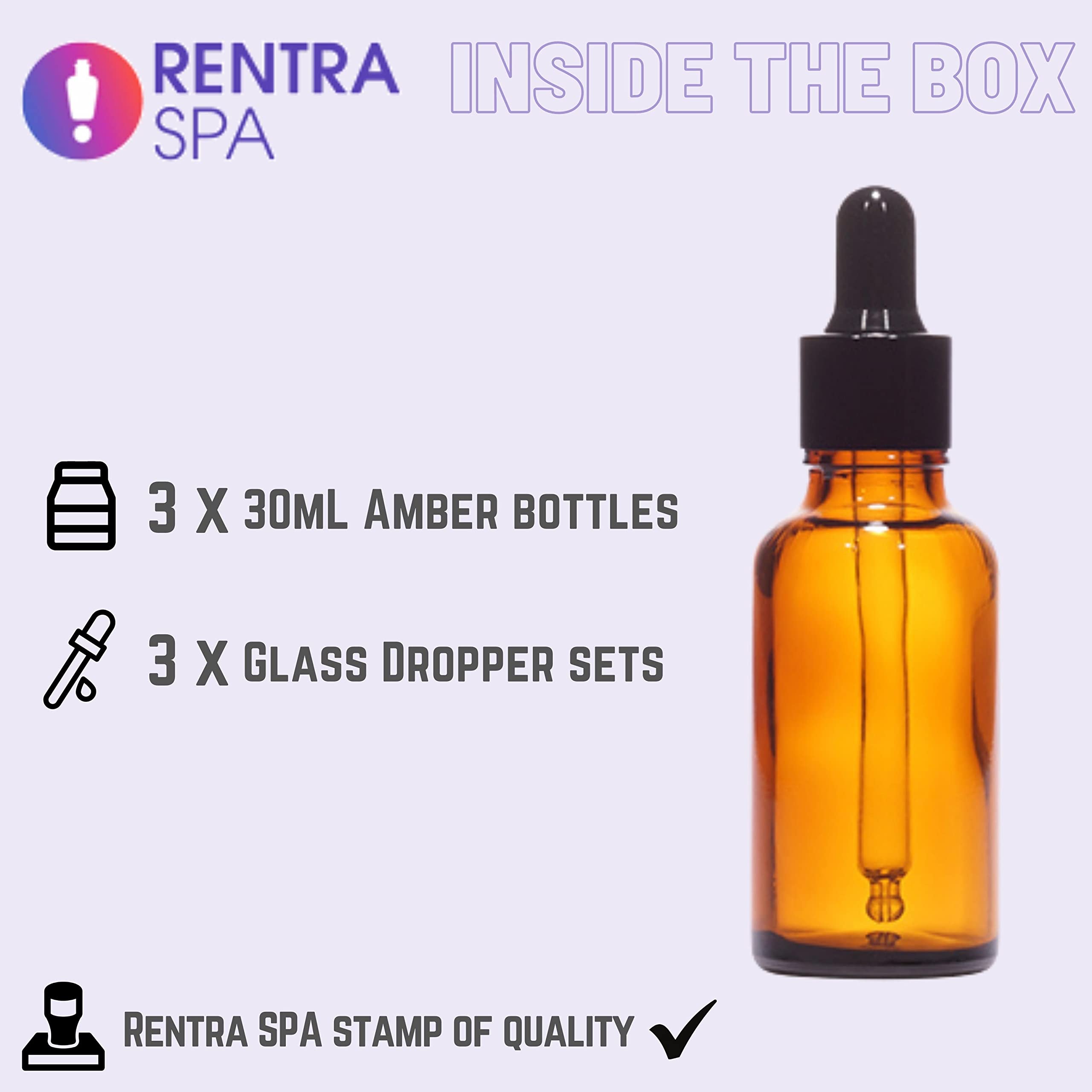30ml Amber Round Glass Bottle with Dropper & Black Cap - Essential Oil, CBD, DIY Skincare Storage - Perfect for Aromatherapy & Travel Use