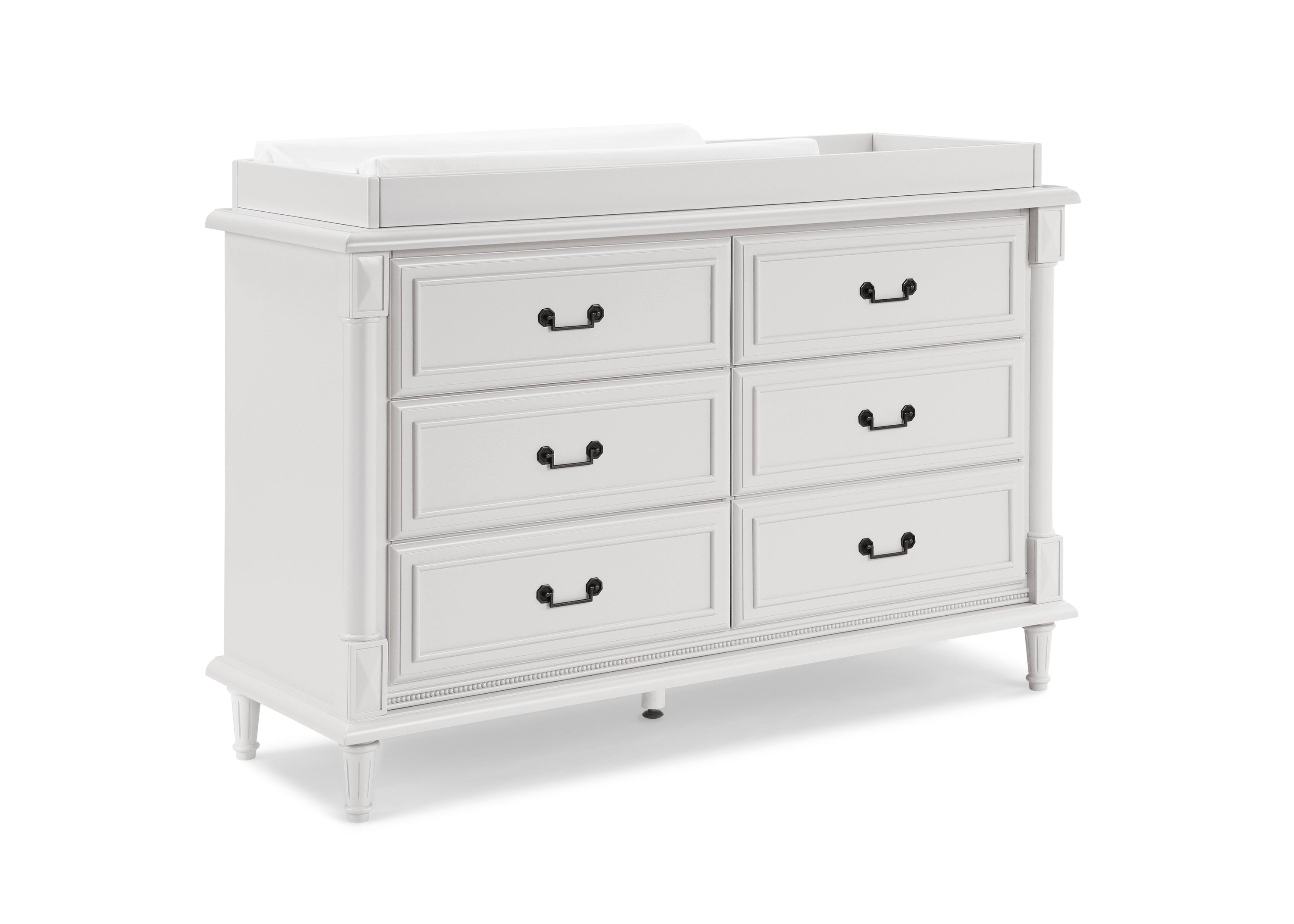Juliette 6-Drawer Baby Dresser with Changing Table Top | Sturdy Nursery Storage with Interlocking Drawers | Perfect for Baby Room Organization & Diaper Changing Station