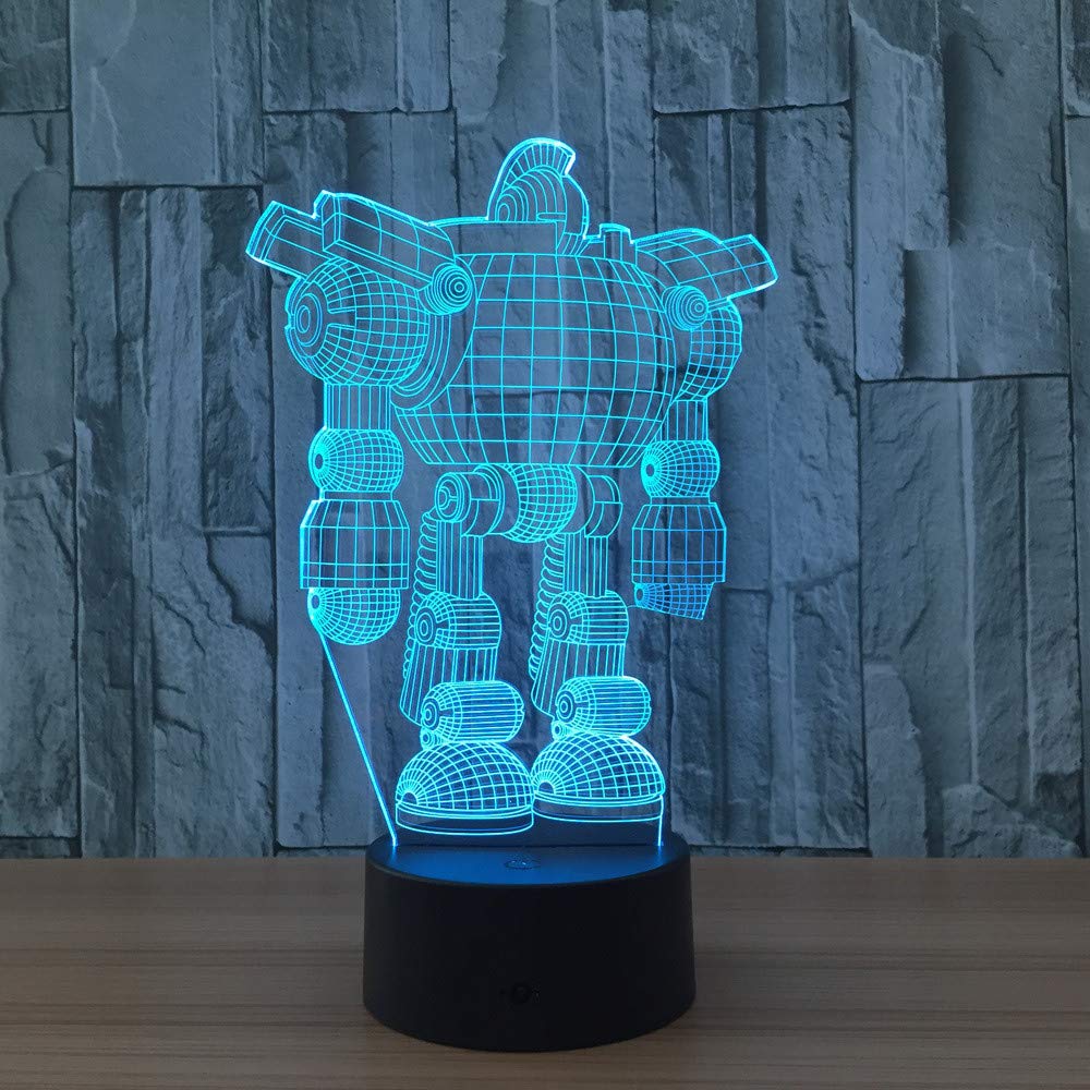 3D Robot Night Light for Kids - 7 Color Changing LED Touch Lamp, USB-Powered Table Nightlight for Baby Nursery & Bedroom - Perfect for Bedtime, Decor, and Soothing Sleep