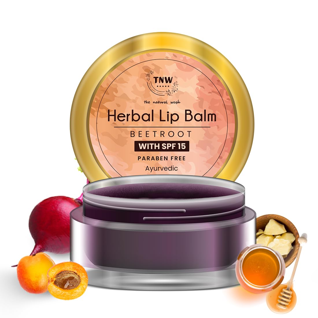 TNW THE NATURAL WASH Vitamin C Face Serum for Glowing Skin - Anti-Aging Brightening Serum with Beetroot Lip Balm | Essential Oils for Dry Chapped Lips | Perfect for Daily Skincare Routine & Nighttime Hydration