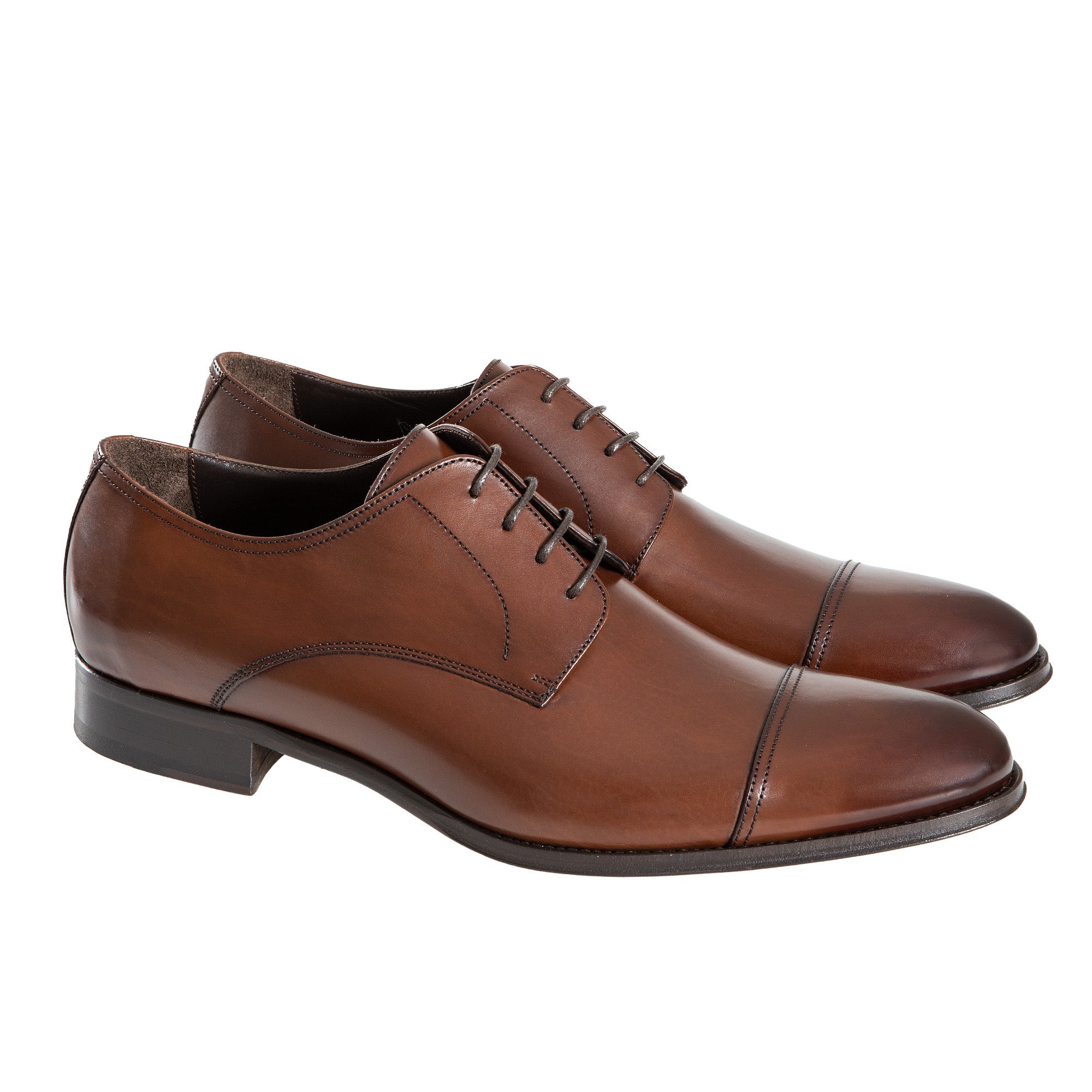 HENRY SARTORIAL Classic Brown Derby Shoes for Men - Premium Leather Dress Shoes for Business, Wedding & Formal Occasions
